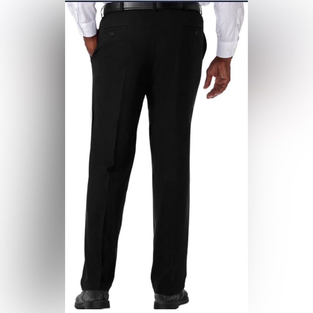 Haggar Mens black Dress Pants Cool 18 Pro big man classic comfort waist 48/26